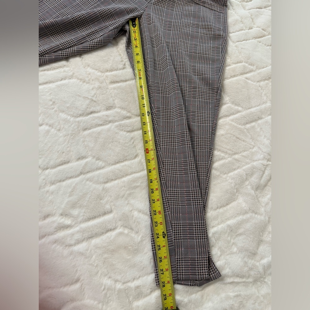 Maurices Women's Plaid Ankle Pants - Pink/Black and White - Picture 5 of 10
